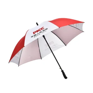 Custom Logo Long Straight Handle Windproof Golf Umbrella 120cm Double Canopy Vented
