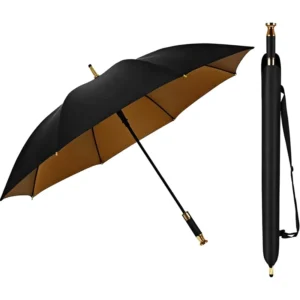 Custom Logo Luxury Modern Golf Umbrella 125cm Large Windproof Semi-Automatic 190T Pongee Straight Umbrella for Adults