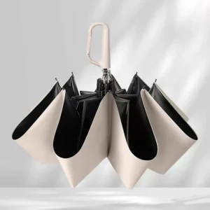 Custom Logo Manual 3-Fold Plastic Handle Fiberglass Ribs 97cm Open Diameter Umbrella
