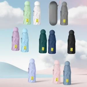 Custom Logo Mini Capsule Umbrella UV Protection Windproof Portable Travel Umbrella