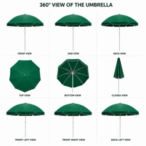 Custom Logo OEM Outdoor Beach Umbrella Windproof UV Protection UPF50+ Portable Folding Sun Shade Sand Anchor Umbrella