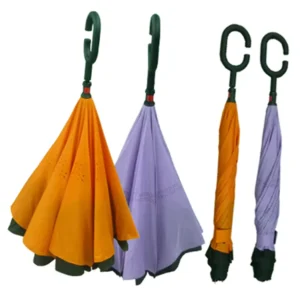 Custom Logo Outdoor Double Layer C-Shape Auto-Open Reverse Umbrella