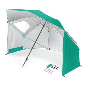 Custom Logo Portable Double Layer UPF50 Beach Canopy Tent Fishing Umbrella With Shelter