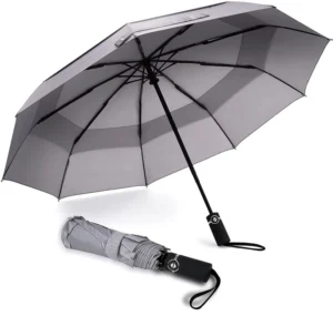 Custom Logo Portable Windproof Travel Rain Umbrella Compact Folding Automatic Umbrella for the Rain