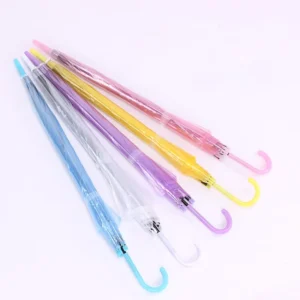Custom Logo Price Straight Handle Clear Transparent Children’s Umbrella