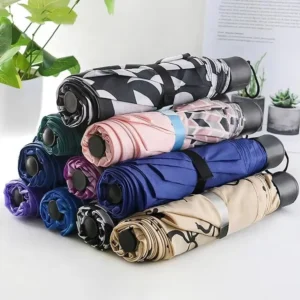 Custom Logo Print 3-Folding Umbrella for Outdoor