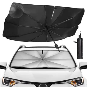 Custom Logo Print Nylon Black Car Windshield Umbrella 170T 190T UV Protection Heat Insulation Sun Shade Front