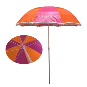 Custom Logo Printed 36-Inch Commercial Beach Umbrella with Tassels