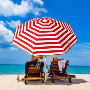 Custom Logo Printed Outdoor Sun Protection 1.8m Beach Umbrella
