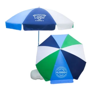 Custom Logo Printed Patio Parasol Folding Beach Umbrella