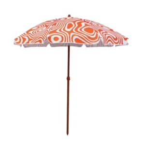 Custom Logo Printed Polyester European-Design Portable Garden Beach Umbrella for Outdoor Advertising