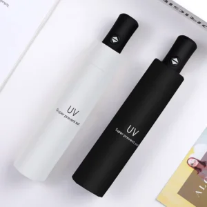 Custom Logo Printed Single-Layer 3-Fold Automatic-Open Beach Umbrella with UV Coating