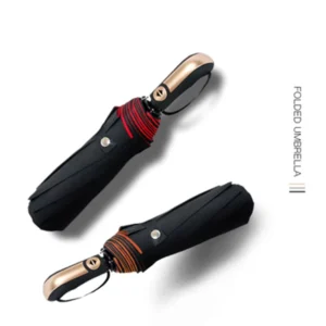 Custom Logo-Printing Double-Layer Folding Windproof Automatic Umbrella
