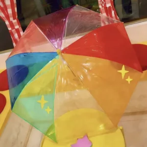 Custom Logo Printing Factory Business Gifts Advertising Rainbow POE Plastic Transparent Straight Umbrella Alloy Ribs