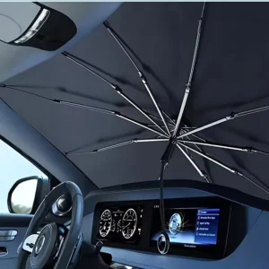 Custom Logo Printing Manual 10 Portable Car UV Protection Folding Umbrella Front Windshield Sunshade