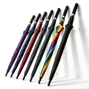 Custom Logo Promotional Gift Coloured Automatic Straight Branded WindProof Golf Umbrellas Printing