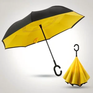Custom Logo Reversible Golf Umbrellas Promotional Straight Inverted Umbrellas Car Rain Umbrellas for Client Giveaways