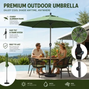 Custom Logo Square Aluminum Umbrella Solar Powered Roman Shade For Outdoor Restaurants Patios Hotel Pool Terrace