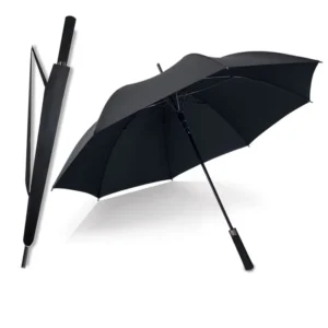 Custom Logo Straight Golf Umbrella Automatic Open Windproof Fiberglass Frame Rainproof UV Protection Leading Manufacturer