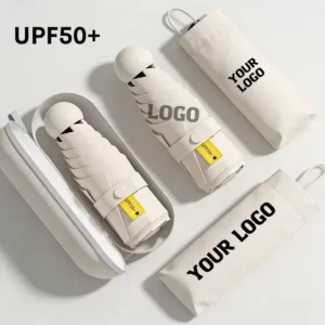 Custom Logo UPF 50+ UV Protection Portable Travel Parasol for Women