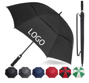 Custom Logo Windproof Automatic Open 47/62/68 Inch Extra Large Double Vented Canopy Golf Umbrella