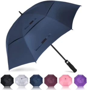 Custom Logo Windproof Pongee Automatic Straight Large Golf Umbrella for Business Gifts