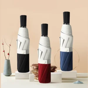 Custom Logo Women’s 3-Fold Manual Rain and Sun Umbrella