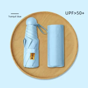 Custom Mini 3-Fold 190T Nylon Lightweight Folding Rain Umbrella Silk Screen Printed Logo