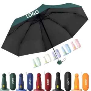 Custom Mini Folding Ultralight Five-Fold Capsule Pocket Umbrella with UV Protection