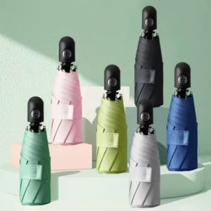 Custom Mini Umbrella with Logo Printing UV Rain Pocket Automatic Folding Umbrella