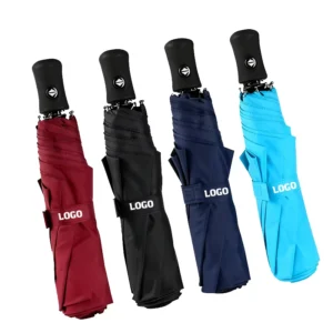 Custom Modern 3-Fold Automatic Waterproof Windproof Extra Large Pongee All-in-One Umbrella for Rain and Sun