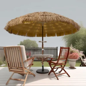 Custom Natural Color Outdoor Palm Thatch Roof Made from PP Straw Grass for Tiki Hula Beach Dining, Courtyards and Hotels
