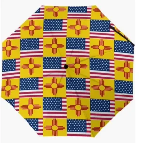 Custom New Mexico US State Flag Waterproof Outdoor Umbrella with Auto Open Close and UV Coating