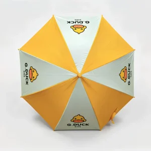 Custom OEM Cartoon UV Protection Black Coating Three-folding Rainy 8 Ribs Straight Long Handle Umbrella