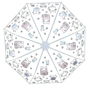 Custom OEM Children’s Automatic-Open 8K Transparent POE School Umbrella