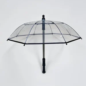 Custom OEM Kids’ Transparent Water Gun Umbrella with Black Trim and 8 Ribs for Beach and Outdoor Use