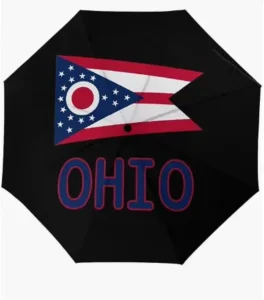 Custom Ohio US State Flag Umbrella, Waterproof, Auto Open/Close, UV Coating