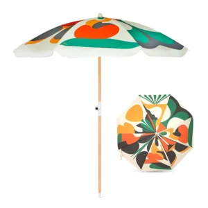 Custom Outdoor 6FT Bali Sun Parasol Polyester UV Protection Wooden Pole Vintage Patio Beach Umbrella for Travel Sea Pool Garden