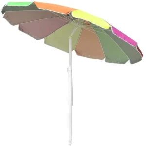 Custom Outdoor Advertising Portable Rainbow Beach Umbrella With Tilt