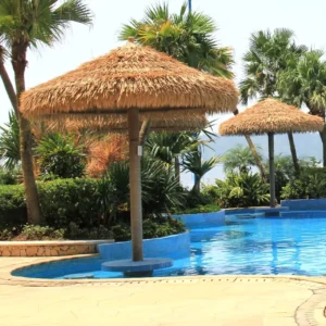 Custom Outdoor Commercial Beach Straw Sun Umbrella
