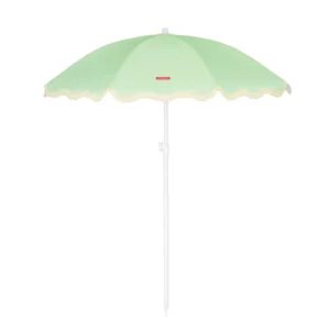 Custom Outdoor Portable Travel 1.6m 160g Polyester Fabric Tassel Welt Sun Beach Umbrella with Scalloped Fringe