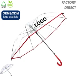 Custom Outdoor Semi-Automatic Clear Stick Umbrella Chinese Supplier