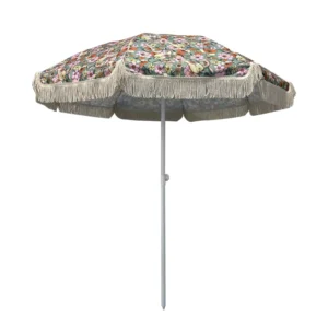Custom Outdoor Waterproof Vintage Beach Parasol With Tassel