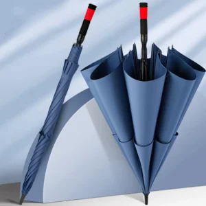 Custom Oversized Straight Golf Umbrella Storm-Resistant Men’s Business 8K Semi-Automatic