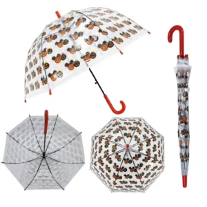 Custom POE Transparent Dome Umbrella with Clear Sight, Japanese Style, for Children, Cars and Occasions, Logo Print