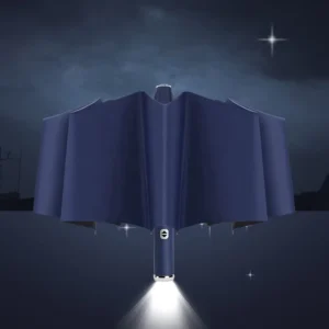 Custom Parasol Sunshade Compact Inverted Reflective Automatic Travel Windproof Folding Reverse LED Umbrellas for Rain