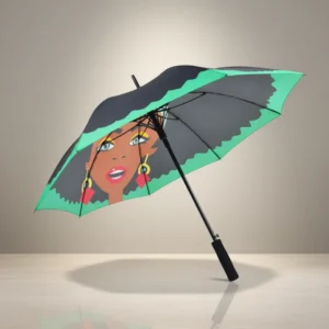 Custom Photo Print 23 Inch 8 Ribs Parasol Auto Open Fiberglass Shaft Pongee Canopy Straight Umbrella