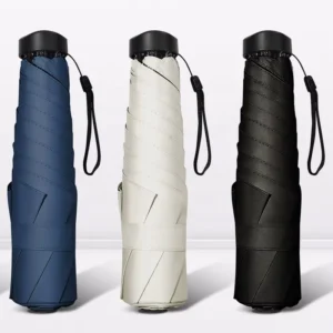 Custom Pocket Four-Fold Manual Light Compact Korean Design Steel Fiberglass 6 Ribs 96cm Open Diameter Lady Umbrella