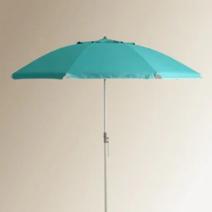 Custom Portable 2.4 m Large Heavy Duty Windproof Aluminum Beach Umbrella With Logo For Sand