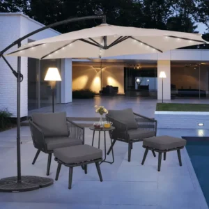 Custom Portable Aluminum Patio Banana Umbrella Modern Design Waterproof Windproof for Outdoor Furniture Garden Courtyard for